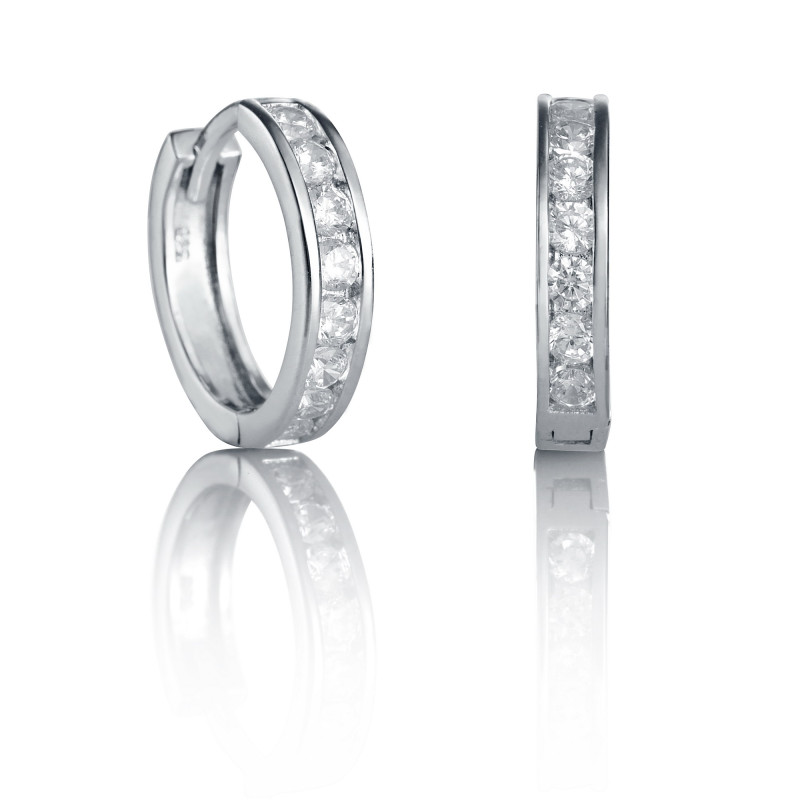 Pendientes Aros Plata y Circonitas Mujer 10mm Viceroy 21009e000-30