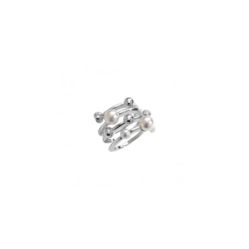 Sortija Majorica Plata Perla Cercle Mujer talla 17 10554.01.2.917
