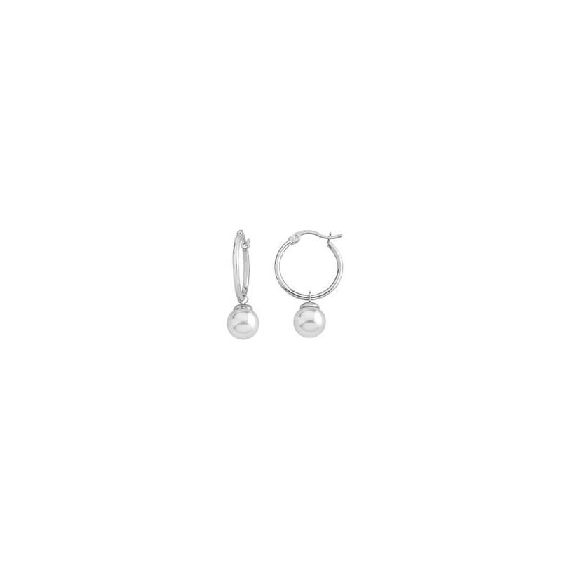 Pendientes Majorica Anneau 26mm Perla Plata 14766.01.2.e00