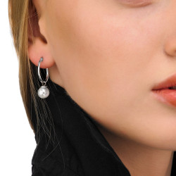Pendientes Majorica Anneau 26mm Perla Plata 14766.01.2.e00