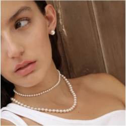 Collar Majorica Plata Rodiada Ballet perlas 4mm 16189.01.2.n32