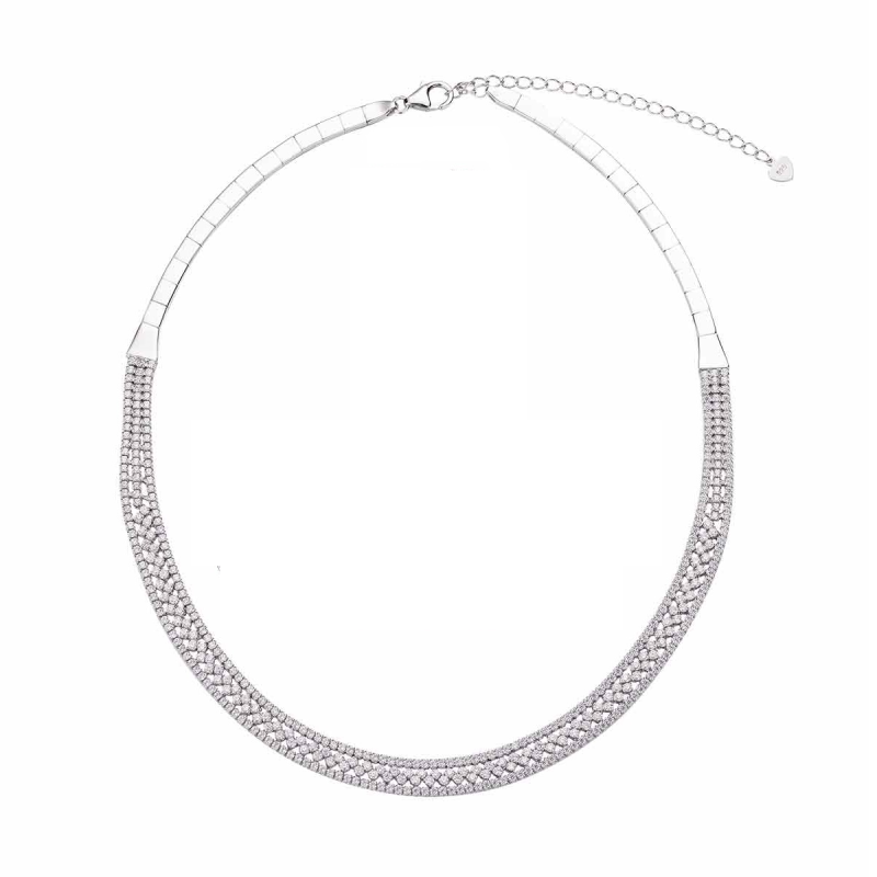 Collar Fiesta Plata Zirconitas