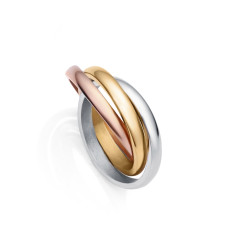 Anillo Chic entrelazado de acero en tres tonos, acero, Ip dorado y rosa 1452a01419 Viceroy