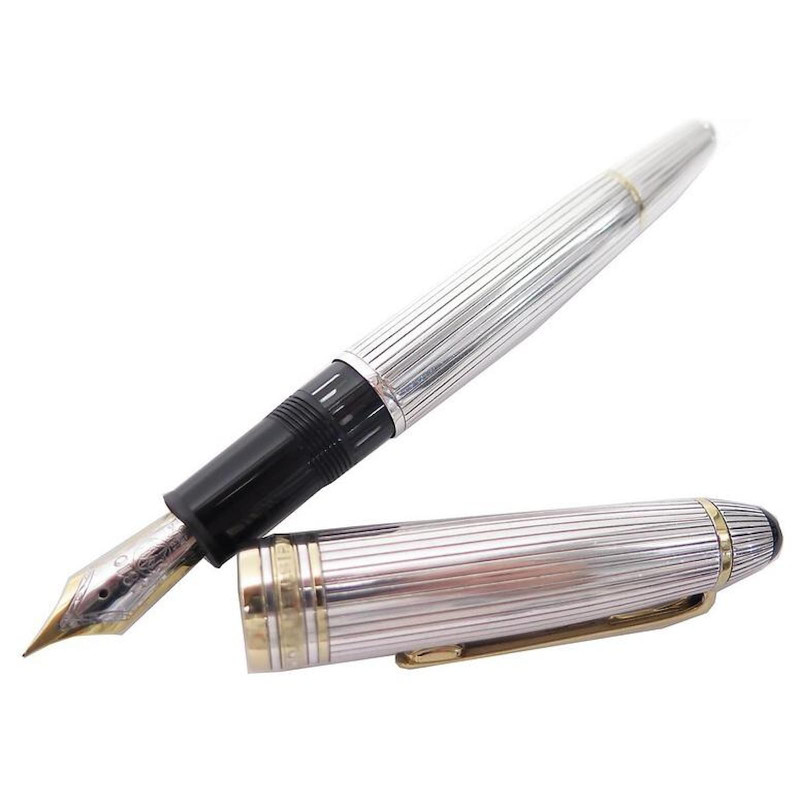 Pluma Montblanc Plata De Ley 925, grabado lineal, clip y aillos plaque de oro 11738-1448
