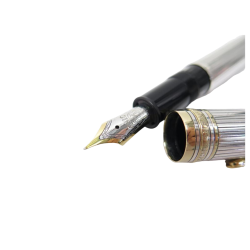 Pluma Montblanc Plata De Ley 925, grabado lineal, clip y aillos plaque de oro 11738-1448