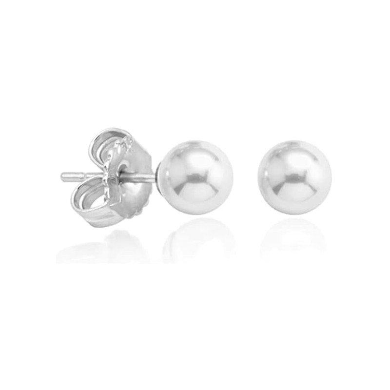 Pendientes Majorica Perla Blanca 6 mm Plata 1 ley Mujer 00322.01.2.000