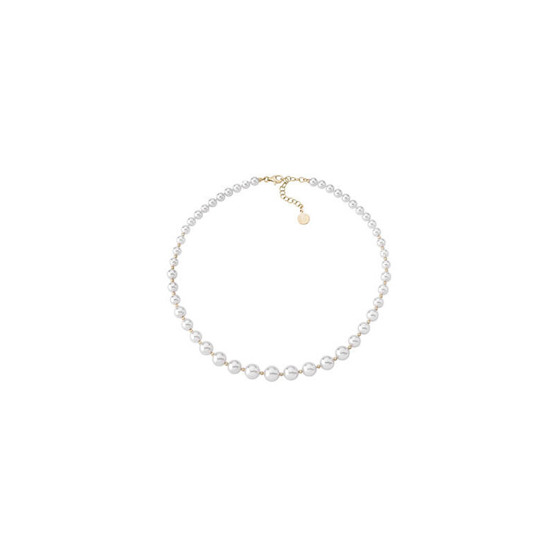 Collar Majorica Perla Blanca Plata 1 ley 6/10mm 43cm Chapado Mujer 14710.01.1.N43