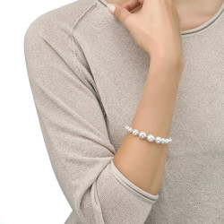 Pulsera Majorica Perla Blanca Plata 1 Ley Dorada 6/10 mm Mujer 14709.01.1.B19