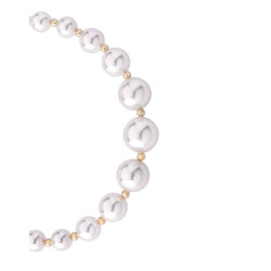 Pulsera Majorica Perla Blanca Plata 1 Ley Dorada 6/10 mm Mujer 14709.01.1.B19