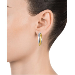 Pendientes de mujer Viceroy Chic de acero tricolor en color acero, ip dorado y rosa en forma de aro, largo 2cm. Usuario: Mujer