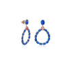 Pendientes Plata Rosa Colgante Circonitas Azurita y Rosa