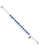 Pulsera Plata Rosa Con Zirconitas Azurita Y Rosa