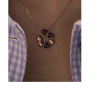 Collar Plata Baño Rosa Piedras Moradas
