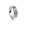 Anillo Mujer Plata de Ley Zirconitas Baguettes Colores