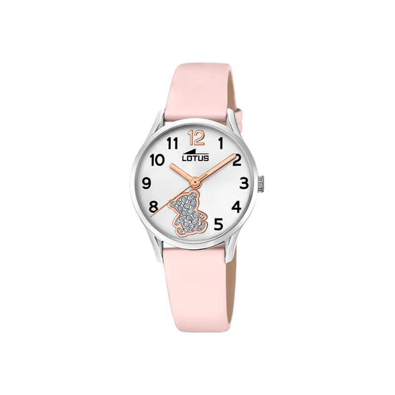 Reloj Lotus Correa Rosa Osito niña con numeros en la esfera 18406/f