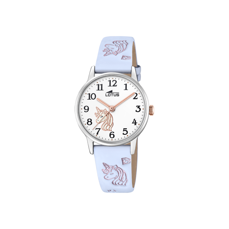 Reloj Lotus niña Correa Azul Celeste con unicornios y numeros 18865/3