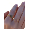 Anillo Mujer Plata Dorada Cuarzo Rosa Irregular Talla 13