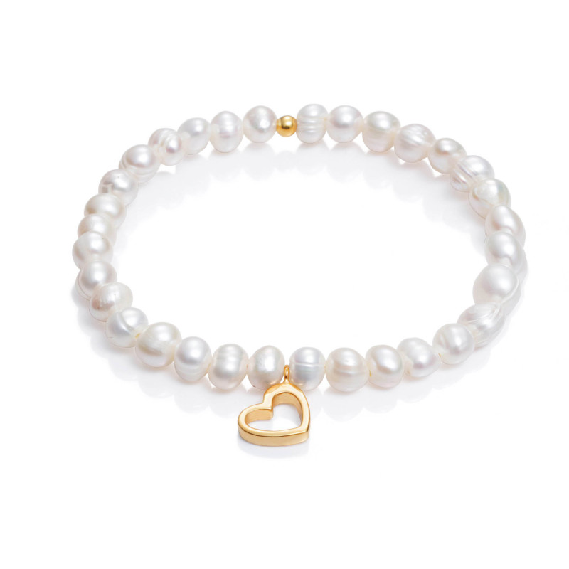 Pulsera Niña Perlas Y Corazon Elastica Viceroy Jewels 6005P100-60