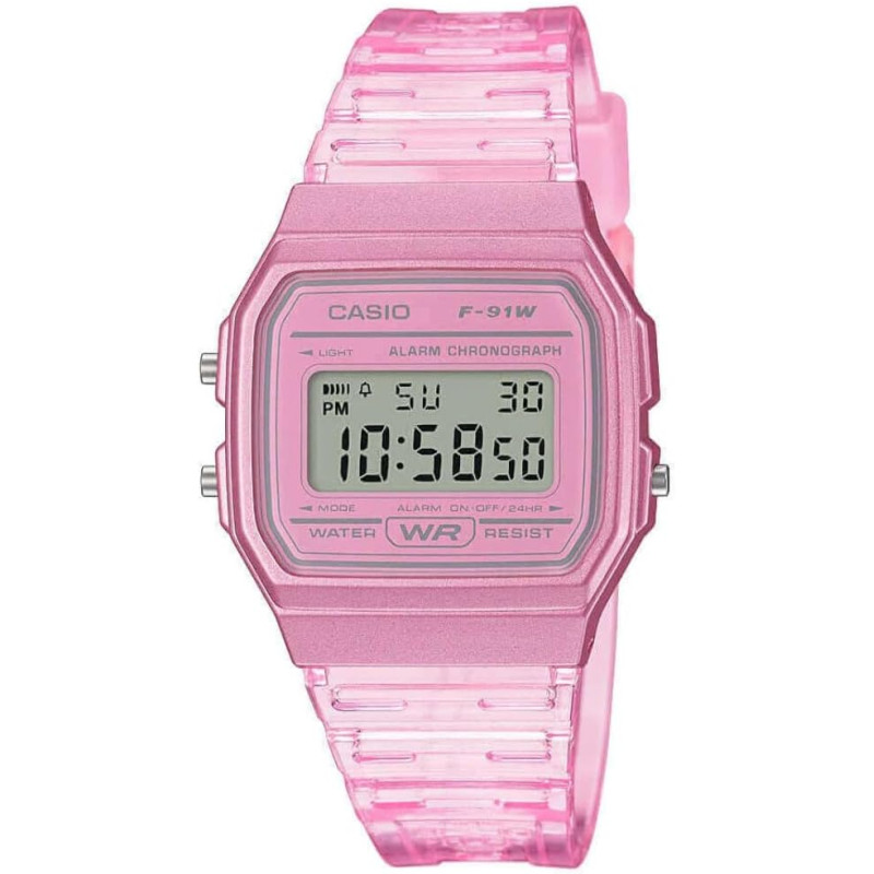 Reloj Casio Timeless Mujer Digital Rosa F-91ws-4ef