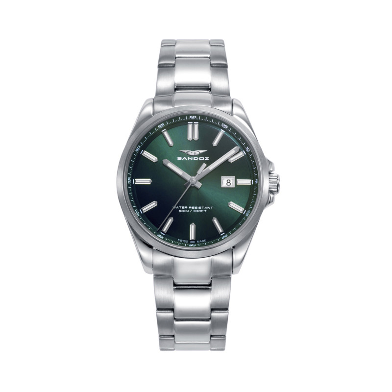 Reloj Sandoz Mujer Swiss Made Esfera Verde 83000-67