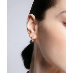 Pendientes Viceroy Flor con Circonitas en Plata con Baño de Dorado 9129E100-37