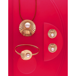 Pendientes Acero Dorado Perla Majorica 17279.01.b.e000