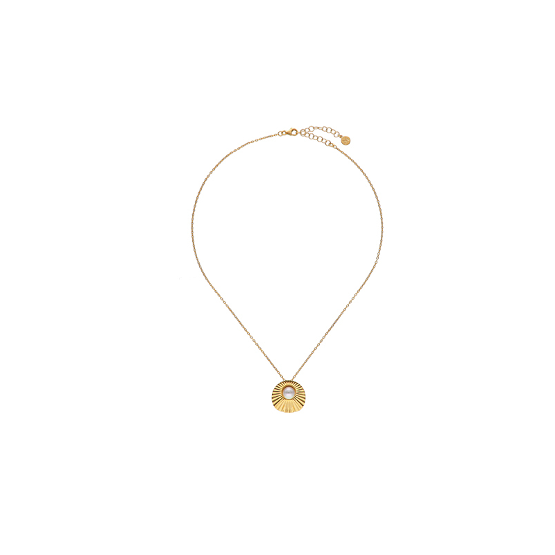 Collar Mujer Acero Dorado Perla Majorica 17276.01.b