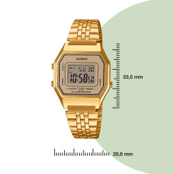 Reloj Casio Vintage Coleccion Mujer Dorado Iconic Digital 29mmr La680wega-9er