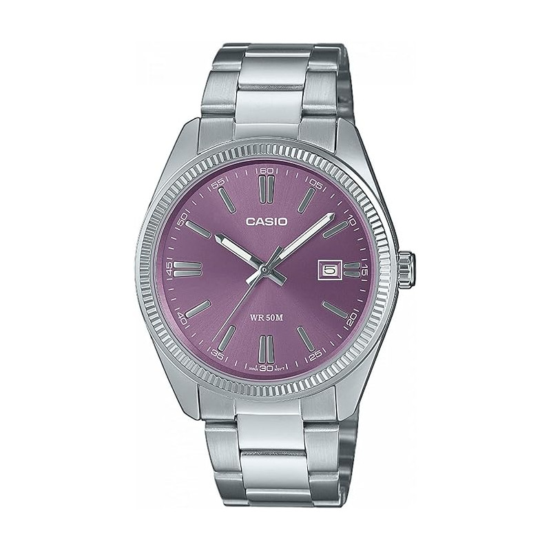 Reloj Casio Collection Acero Color Lila Mtp-1302pd-6avef, 44,2 mm