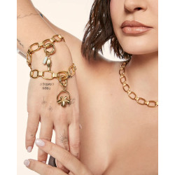 Charm Viceroy Acero Dorado y Piedras Natural Colección Laura Escanes 14179m01012