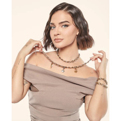 Charm Viceroy Acero Dorado y Piedras Natural Colección Laura Escanes 14179m01012