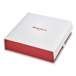 Collar Mujer Perla Majorica Plata Dorada Circonita Rojo Rubí