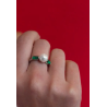 Anillo Mujer Plata Perla Majorica Circonita Verde Talla 15