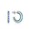 Pendientes Viceroy Aro Abierto Circonitas Azul y Verde Plata 9127e000-39