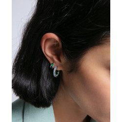 Pendientes Viceroy Aro Abierto Circonitas Azul y Verde Plata 9127e000-39