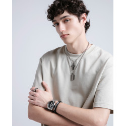 Collar Viceroy Titanio Placa Ip Negro Hombre 15153c09000