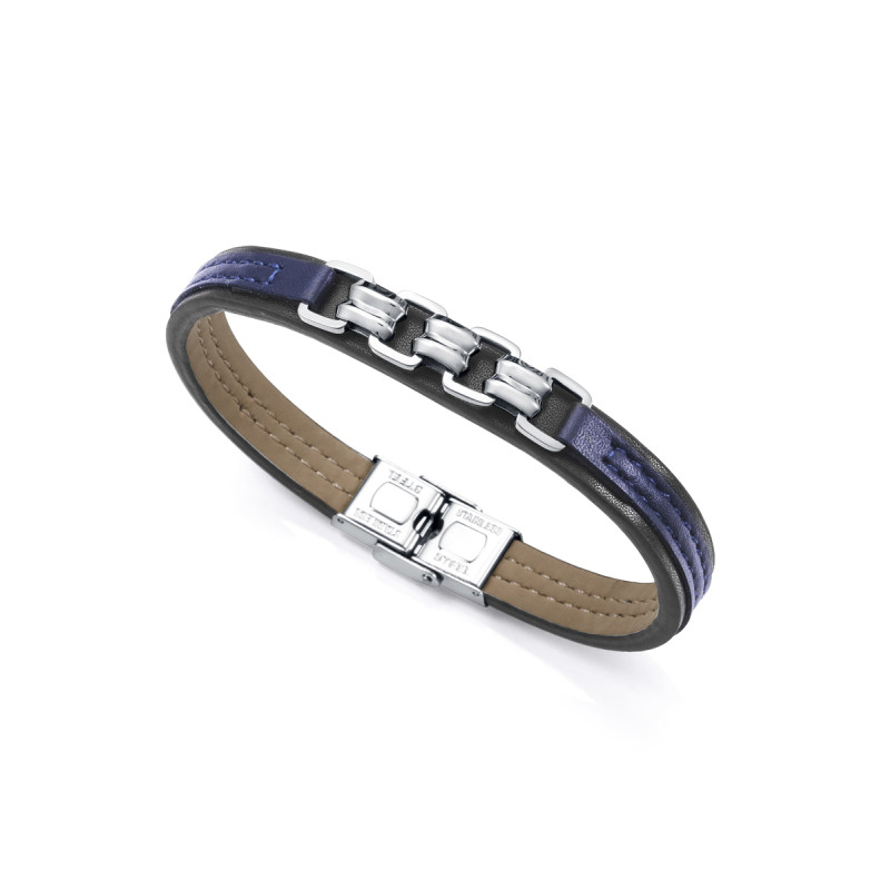 Pulsera Piel Azul y Acero Hombre Viceroy 15151p01013