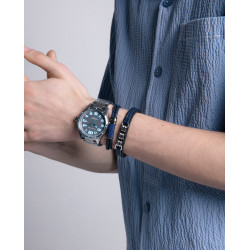 Pulsera Piel Azul y Acero Hombre Viceroy 15151p01013