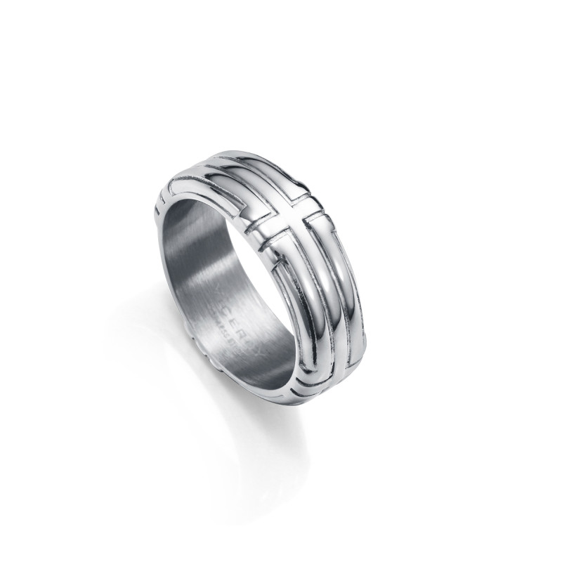 Anillo Acero Viceroy Hombre Con Cruz Talla 22 14113a02200