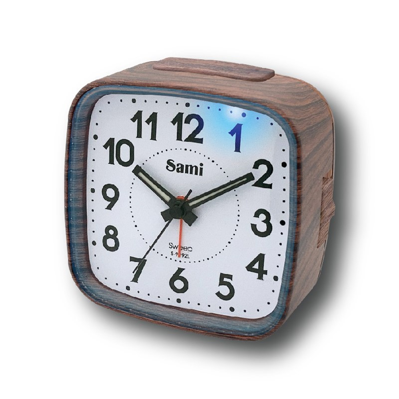 Despertador Silencioso Luz Led Azul Wood S-992-l-1