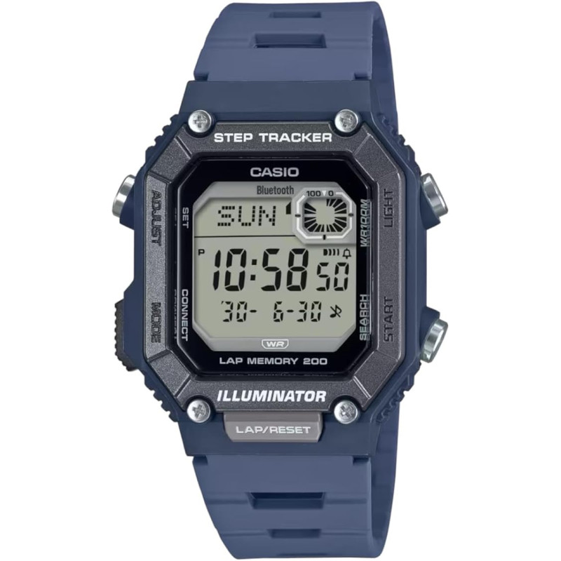 Reloj Casio Digital Step Traker, Bluetooth, Azul Ws-b1000-2avef