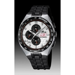 Correa Caucho Reloj Lotus 18235,18236, 18238 negra hebilla acero