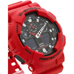 Reloj G-schock Rojo Resistencia Resina Ga-100b-4aer