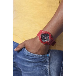 Reloj G-schock Rojo Resistencia Resina Ga-100b-4aer