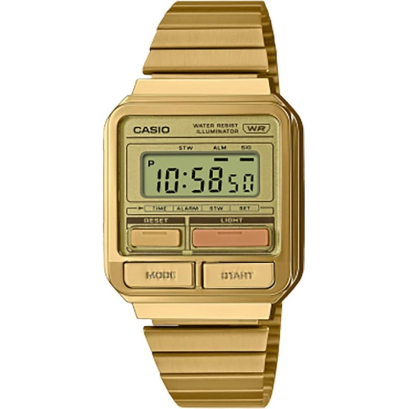 Reloj Casio Digital Unisex Dorado Edgy Collection A120weg-9aef