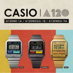 Reloj Casio Digital Unisex Dorado Edgy Collection A120weg-9aef