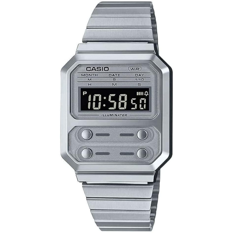 Reloj Casio Digital Color Plata Vintage A100we-7bef