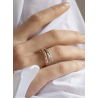 Anillo Plata Bicolor Rosa Mujer Ancho  Talla 18 Grande