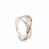 Anillo Plata Mujer  Bicolor Ancho Talla Grande 20
