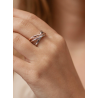 Anillo Plata Mujer  Bicolor Ancho Talla Grande 20